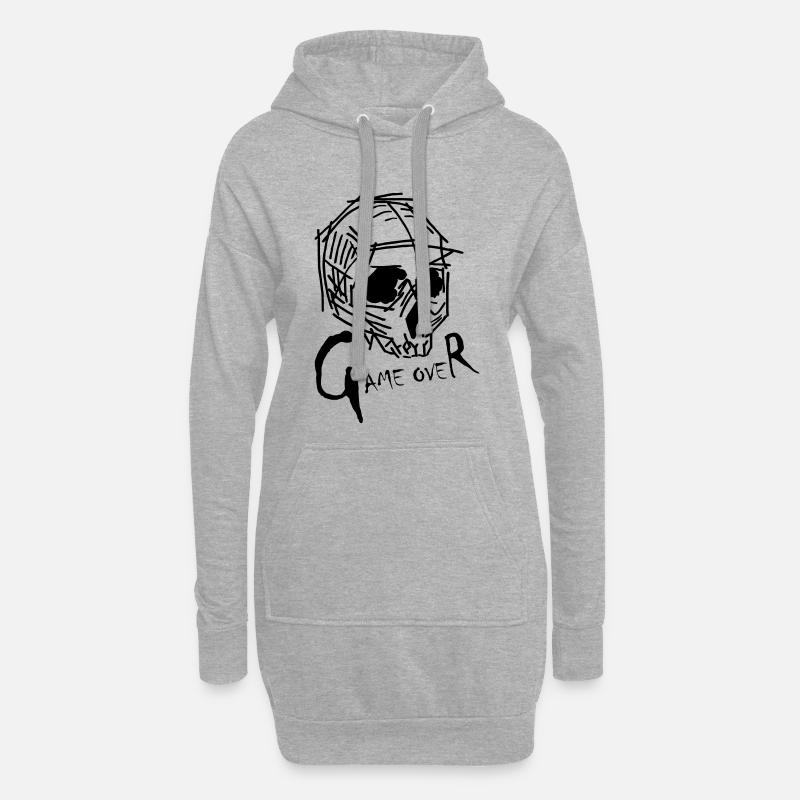 Game Over - Hoodie-Kleid - Grau meliert
