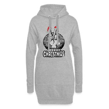 Frohe Weihnachten Peace Sign Design - Hoodie-Kleid - Grau meliert - Vorne