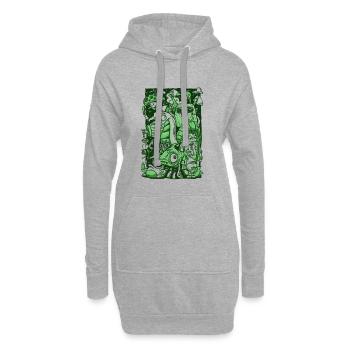 Les Archives des Étranges - Sweat-shirt à capuche long Femme - gris chiné - Devant