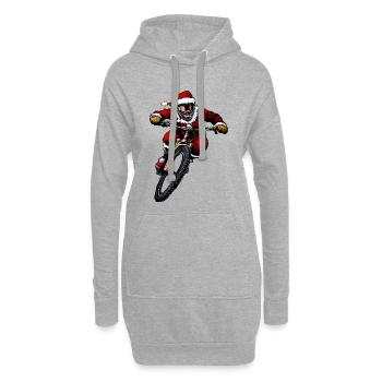 Weihnachten Downhill Biker - Hoodie-Kleid - Grau meliert - Vorne