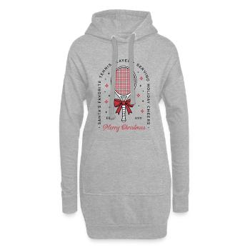 Amoureux du tennis drôles joyeux Noël - Sweat-shirt à capuche long Femme - gris chiné - Devant