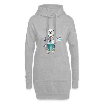 Polar Rider Eisbär - Hoodie-Kleid - Grau meliert - Vorne
