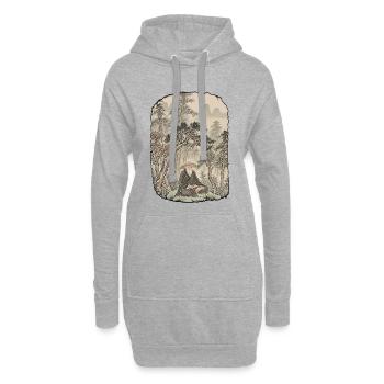 Arts martiaux Méditation Art chinois - Sweat-shirt à capuche long Femme - gris chiné - Devant