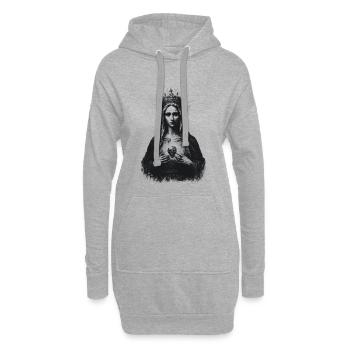 Silhouette sacrée avec couronne - Sweat-shirt à capuche long Femme - gris chiné - Devant