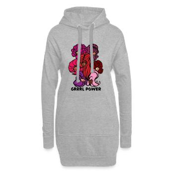 Girl Grrrl power riot 7 ladies Friseurin Hair 90s - Hoodie-Kleid - Grau meliert - Vorne