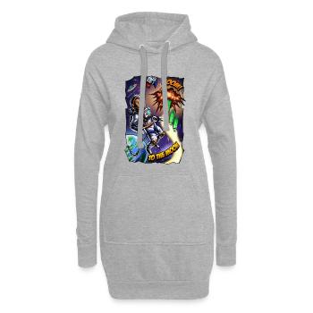 Aventure lunaire : bande dessinée Astronaut - Sweat-shirt à capuche long Femme - gris chiné - Devant