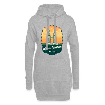 Kuala Lumpur Petronas Towers Retro-Abzeichen - Hoodie-Kleid - Grau meliert - Vorne