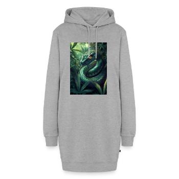 Serpent de la jungle vert - Sweat-shirt à capuche long Femme - gris chiné - Devant