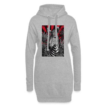 Un zèbre dans la jungle du cannabis - Sweat-shirt à capuche long Femme - gris chiné - Devant
