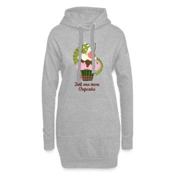 Nur noch ein süßer Cupcake, lustiger Dessert-Liebhaber - Hoodie-Kleid - Grau meliert - Vorne