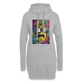 Psychedelische Ananas mit Brille - Hoodie-Kleid - Grau meliert - Vorne