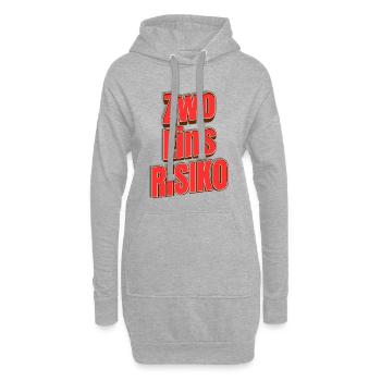 Zwo Eins Risiko Großbuchstaben Typo - Hoodie-Kleid - Grau meliert - Vorne