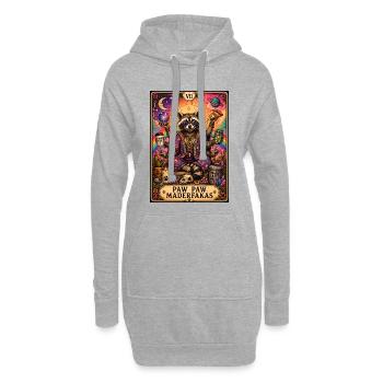 Paw Paw Maderfakas – Raton laveur magique - Sweat-shirt à capuche long Femme - gris chiné - Devant