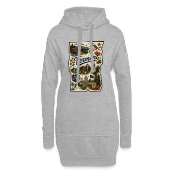 Vermont Green Mountain State Vintage-Aufkleber - Hoodie-Kleid - Grau meliert - Vorne
