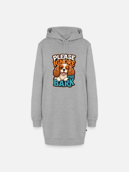 Kavallerier King Charles Spaniel - Hoodie-Kleid - Grau meliert