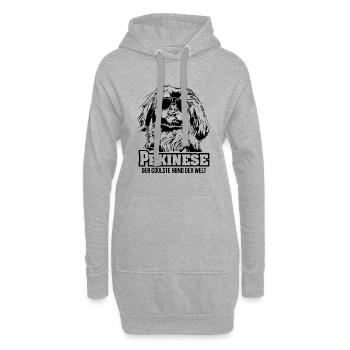 PEKINESE coolster Hund Hundespruch Wilsigns Hunde - Hoodie-Kleid - Grau meliert - Vorne