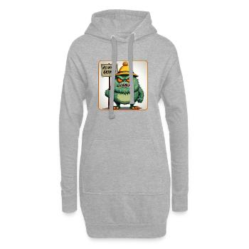 Petit homme de mauvaise humeur et - Sweat-shirt à capuche long Femme - gris chiné - Devant