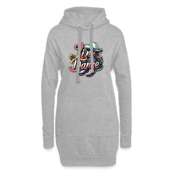 Design de danse en ligne coloré avec chapeau de cow-boy - Sweat-shirt à capuche long Femme - gris chiné - Devant