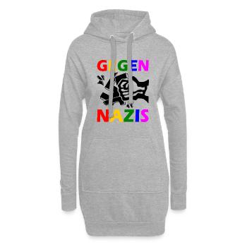 Gegen nazis faust - Hoodie-Kleid - Grau meliert - Vorne
