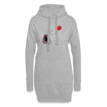 KaraTee. karaté - Sweat-shirt à capuche long Femme - gris chiné - Devant