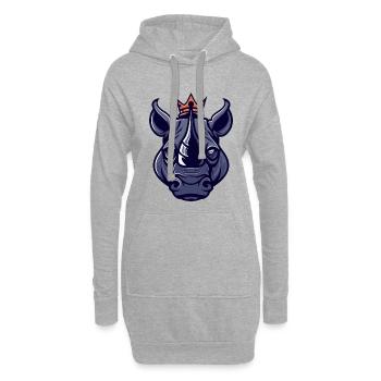 Couronne de rhinocéros - Sweat-shirt à capuche long Femme - gris chiné - Devant
