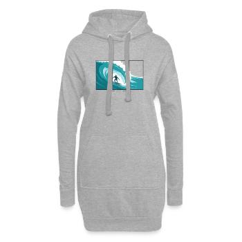 Surfez sur la vague - Sweat-shirt à capuche long Femme - gris chiné - Devant
