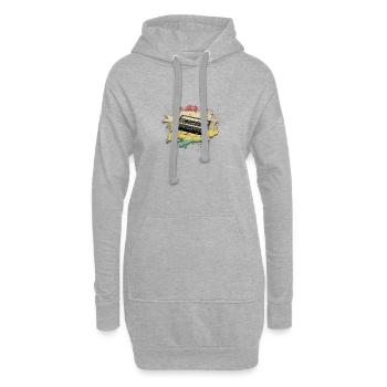 Cool musique rétro old school - vinyle - Sweat-shirt à capuche long Femme - gris chiné - Devant