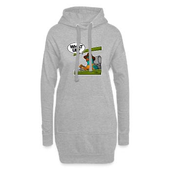 Lustiger Vogel am Steuer Spaßvogel What Up Bird - Hoodie-Kleid - Grau meliert - Vorne