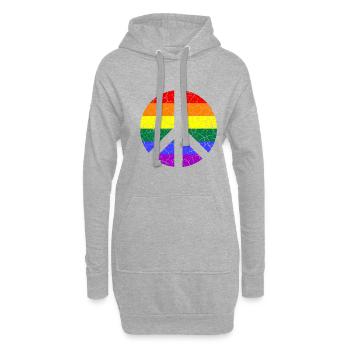 LGBTQ Peace Love lgbtq proud - Hoodie-Kleid - Grau meliert - Vorne