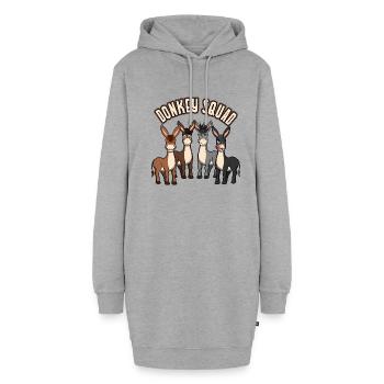 Bébé âne drôle - Sweat-shirt à capuche long Femme - gris chiné - Devant