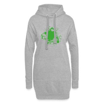 Farbklecks Klecks Farbspritzer grün Geschenk - Hoodie-Kleid - Grau meliert - Vorne