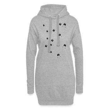 Fährte Wildschwein, Mufflon, Reh - Hoodie-Kleid - Grau meliert - Vorne