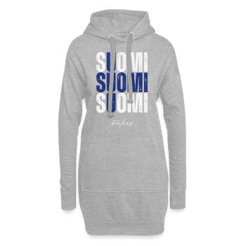 Flagge von Finnland, finnischer Stolz - Hoodie-Kleid - Grau meliert - Vorne