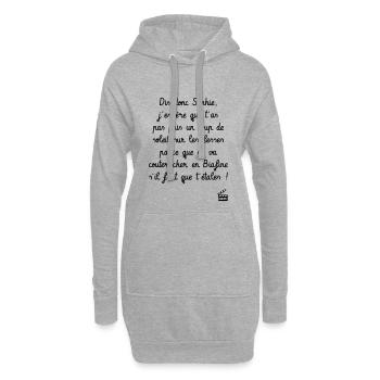 Camping : réplique culte ! Humour - Drôle - Sweat-shirt à capuche long Femme - gris chiné - Devant
