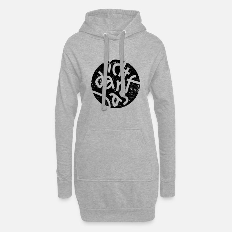 Statement Ich Darf Das Grunge Button 1 - Hoodie-Kleid - Grau meliert