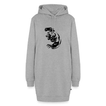 Pourquoi tous les ours sont-ils toujours aussi agressifs? - Sweat-shirt à capuche long Femme - gris chiné - Devant