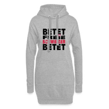 Betet freie Schweizer betet - Hoodie-Kleid - Grau meliert - Vorne