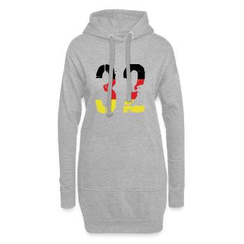 Maillot 32 Numéro Allemagne - Sweat-shirt à capuche long Femme - gris chiné - Devant