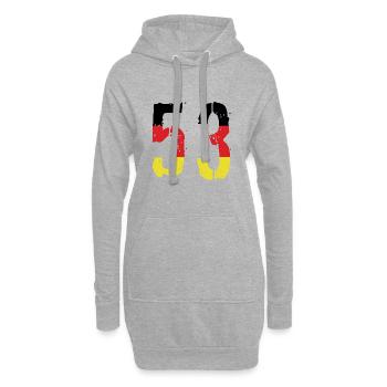 Maillot 53 Numéro Allemagne - Sweat-shirt à capuche long Femme - gris chiné - Devant