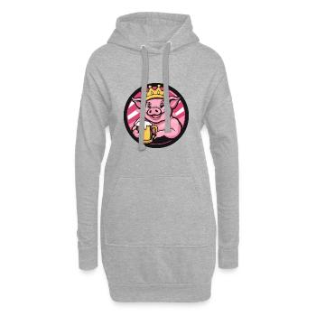 Bande dessinée de bière de porc - Sweat-shirt à capuche long Femme - gris chiné - Devant