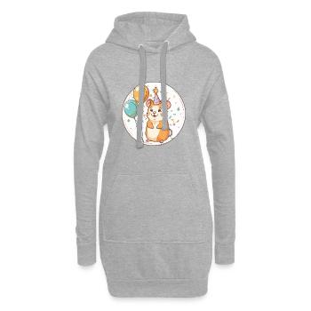 Hamster Geburtstag Comic - Hoodie-Kleid - Grau meliert - Vorne