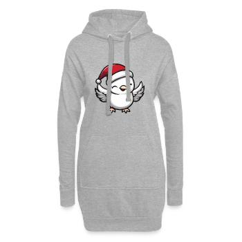 Taube Vogel Weihnachten Niedlich - Hoodie-Kleid - Grau meliert - Vorne