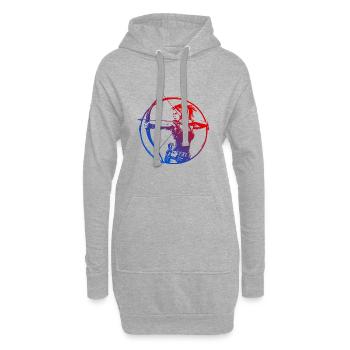 Bogenschießen Silhouette Bunt - Hoodie-Kleid - Grau meliert - Vorne
