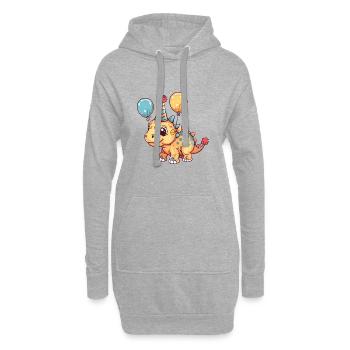 Dinosaure stégosaure anniversaire bébé - Sweat-shirt à capuche long Femme - gris chiné - Devant