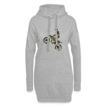Camouflage Camo Dirt Bike Motocross - Sweat-shirt à capuche long Femme - gris chiné - Devant