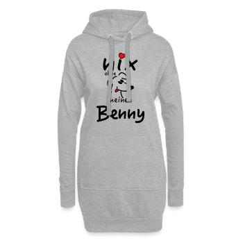 Nicht's ohne Hund Benny - Hoodie-Kleid - Grau meliert - Vorne