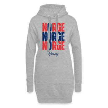 Norwegische Flagge, Norwegischer Stolz - Hoodie-Kleid - Grau meliert - Vorne