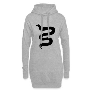 long teckel, drôle de teckel, long teckel - Sweat-shirt à capuche long Femme - gris chiné - Devant