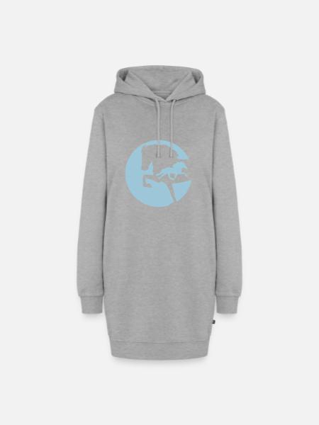 Islandpferde - Tölt & Pass - Hoodie-Kleid - Grau meliert