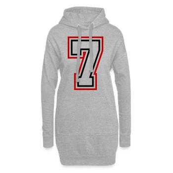 7 Zahl nummer - Hoodie-Kleid - Grau meliert - Vorne